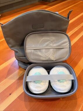 Willow Gray Travel Case with Mint Accented Pump Units